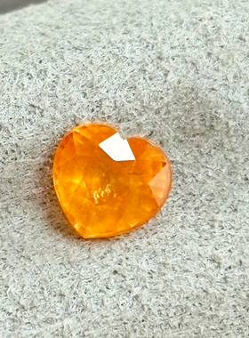 FIICCI菲伊奇 1.02克拉天然芬达石裸石爱心形橙色石榴石镶嵌戒指