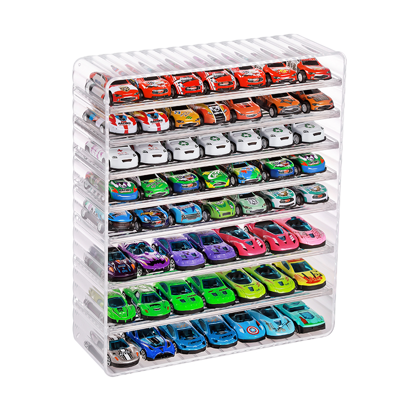 风火轮亚克力收纳盒1:64多美卡合金小汽车模型置物架透明展示架子 - 图3