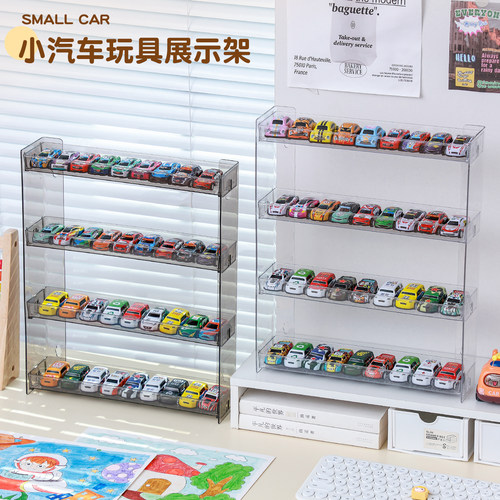 多美卡风火轮展示架儿童1:64玩具合金小汽车模型收纳盒壁挂置物架 - 图0
