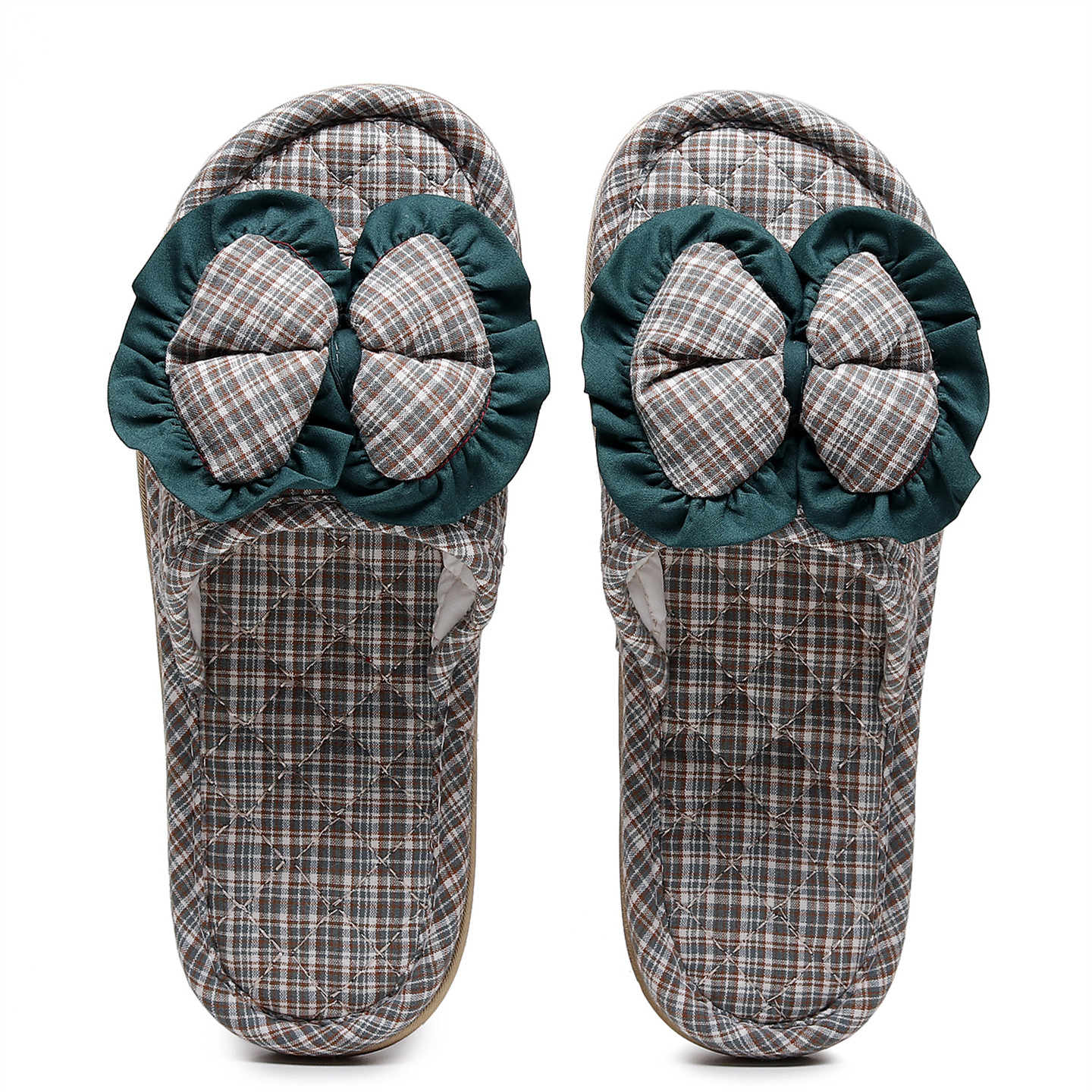 Qicai one-line non-slip European-style indoor home slippers