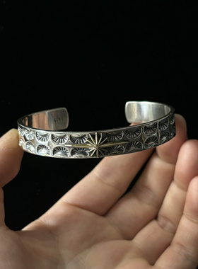 纳瓦霍风格手镯925纯银男女同款