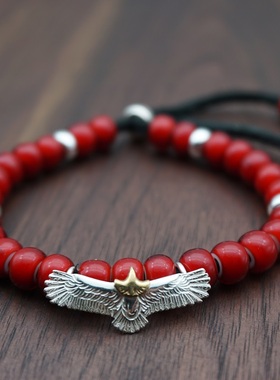 菊地健925银吊坠手链琉璃珠