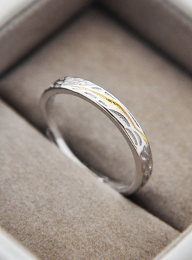 一米阳光纯银情侣戒指小众设计