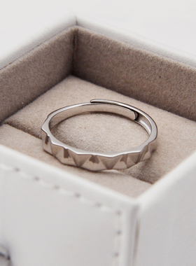 满天星925纯银情侣戒指菱形几何