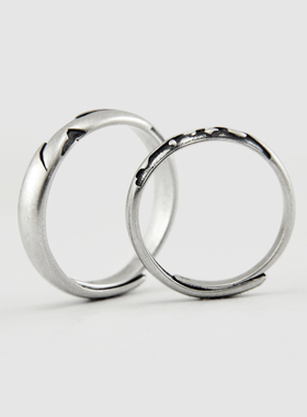 海枯石烂原创情侣戒指纯银开口