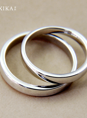 情侣戒指执子之手925纯银素圈