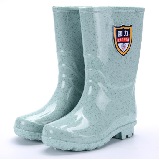 回力雨鞋女士加绒成人中筒时尚保暖胶鞋防滑水鞋高筒雨靴春季套鞋