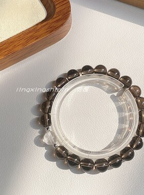 百搭款送女生手串天然茶晶简约风