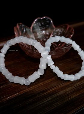 男女天山翠猫眼中国风竹节手串