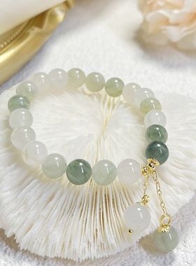 天然天山翠弹力绳手链女秀气百搭