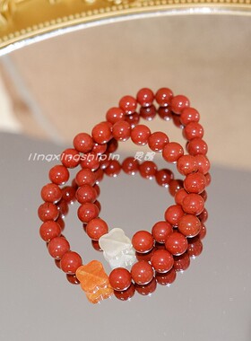 天然情侣礼物红石手链饰品新中式