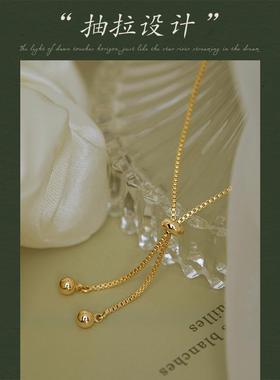 女铜镀金猫眼石奢华精致手链