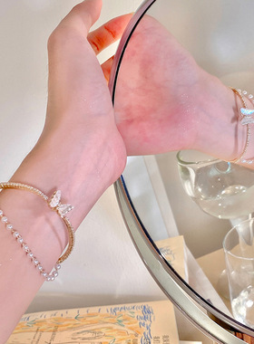 双层手链无珍珠ins珍珠女