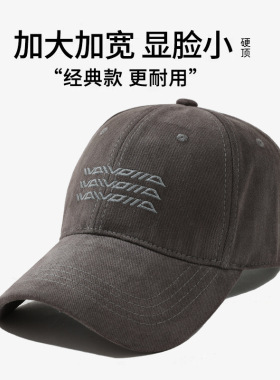 2025韩版新款男女通用棒球帽复古水洗磨毛防晒百搭大头围帽子女潮