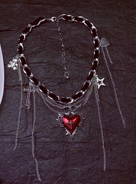 暗黑风朋克缠绕十字架五角星项圈女个性颈链choker甜酷锁骨链冷酷