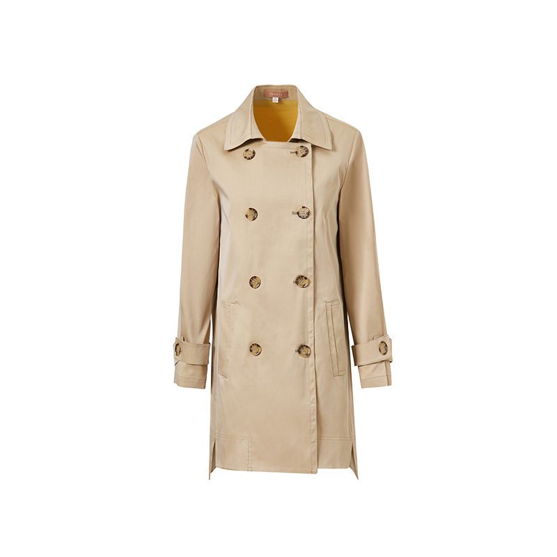 水云间卡其色双排扣中长款2020风衣 sedate风衣