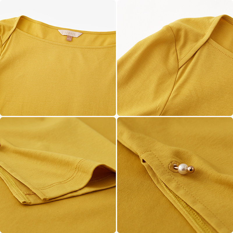 水云间纯棉一字领2020春季新款t恤 sedateT恤