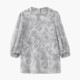 Shuiyunjian ສີຂີ້ເຖົ່າ floral chiffon ເສື້ອແມ່ຍິງຂອງສາມໄຕມາດ sleeve shirt top romantic healing commuting style 2026 summer new style