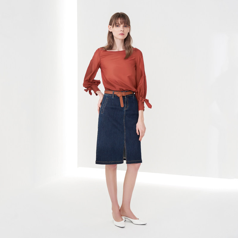 水云间纯色蝴蝶结秋季新款宽松t恤 sedateT恤