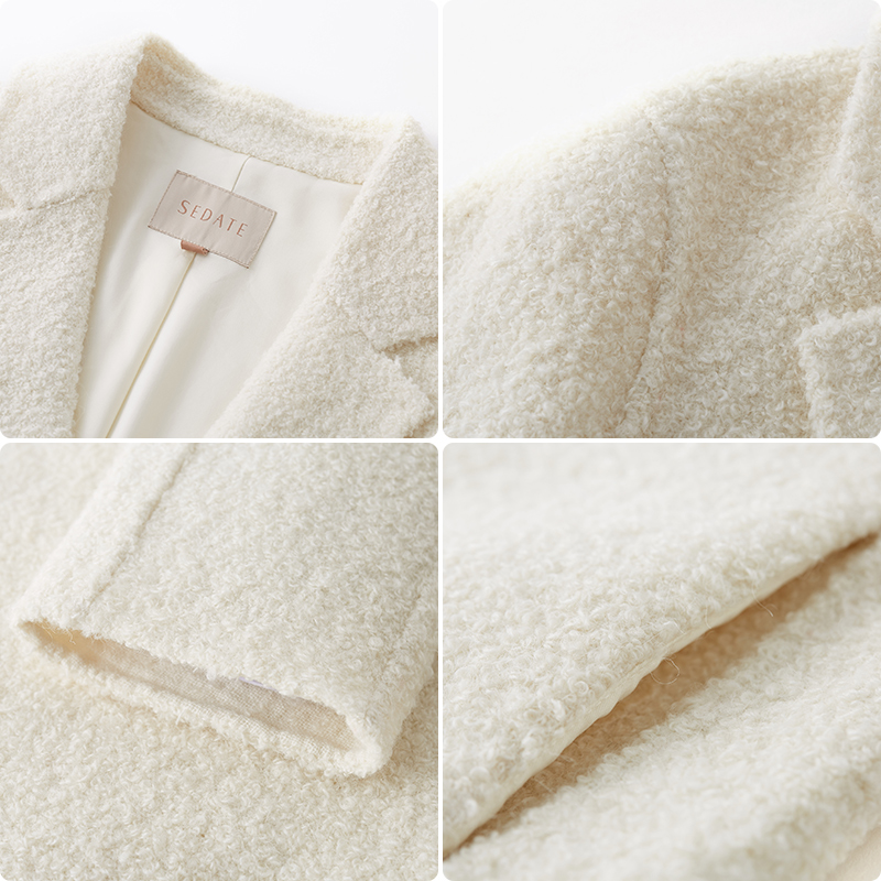 水云间西装领秋冬新款呢子毛呢大衣 sedate毛呢外套