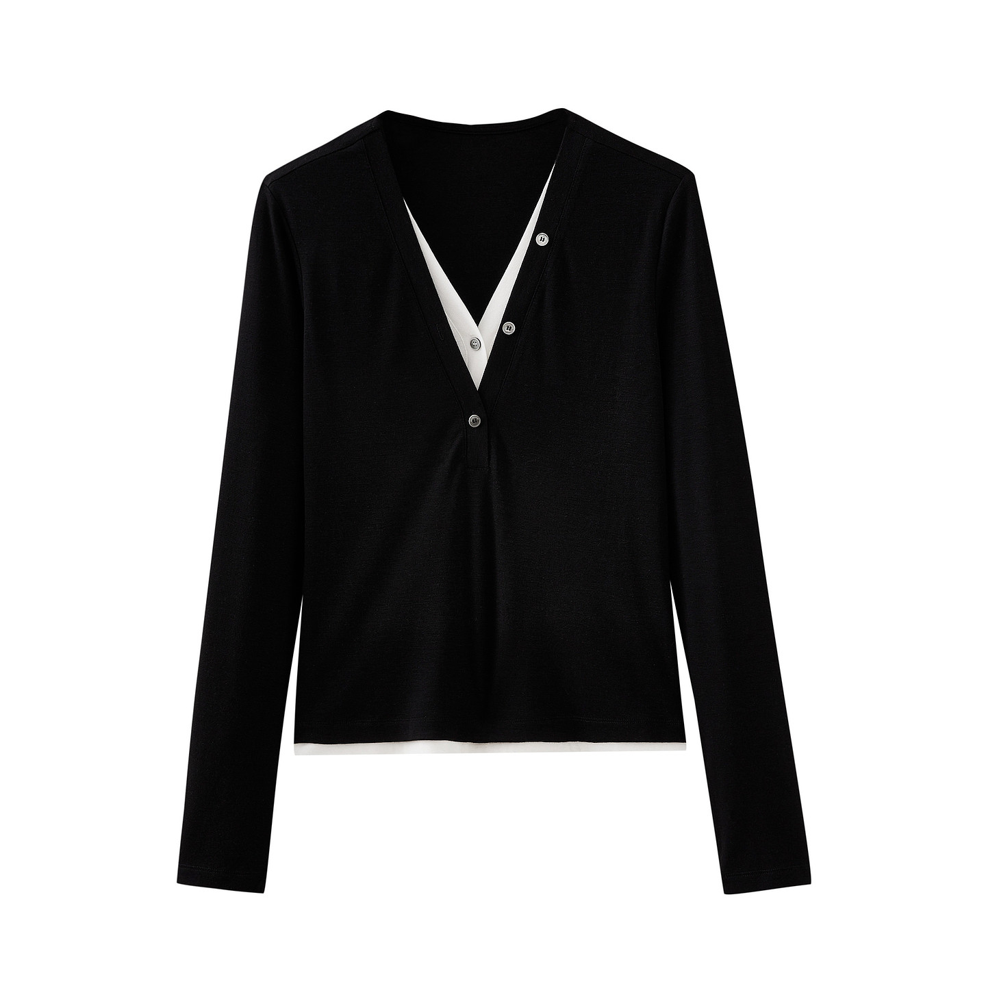 水云间V领假两件天丝针织衫女莱赛尔长袖内搭毛衣上衣2026春新款,淘宝优惠券,粉丝福利购,淘宝优惠卷