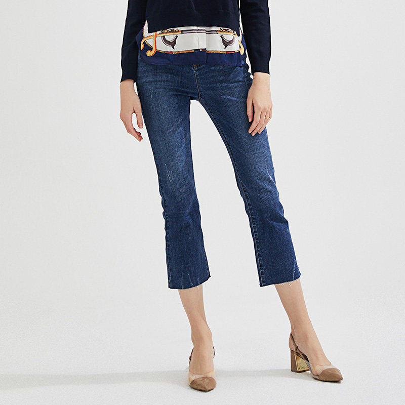 水云间深蓝2020夏季新款直筒牛仔裤 sedate牛仔裤