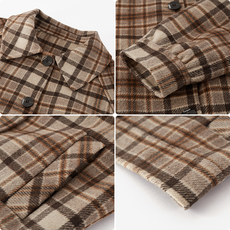 水云间新款复古港风格纹冬毛呢大衣 sedate毛呢外套