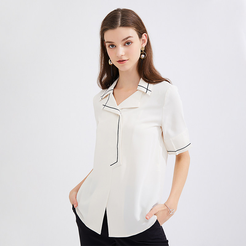 水云间薄款短袖衬衫女2020年夏季 sedate衬衫