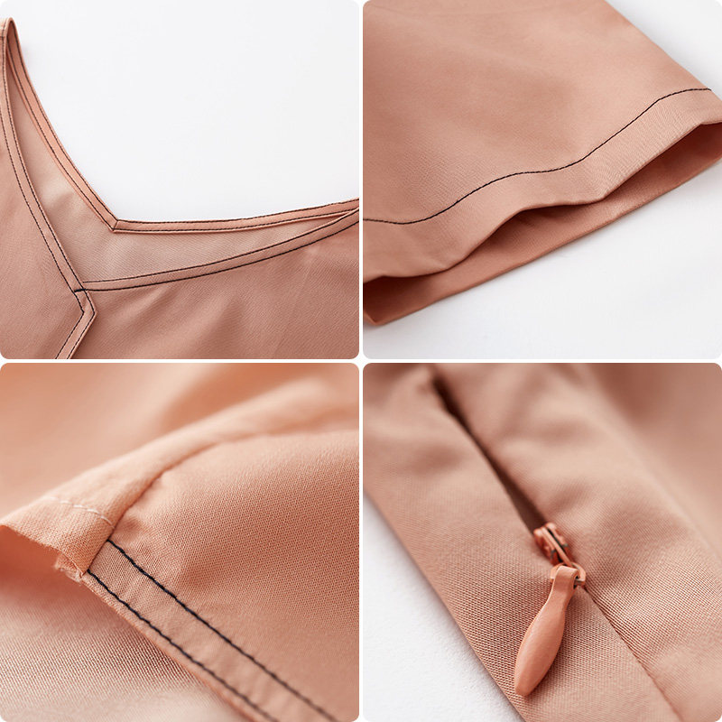 水云间纯色v领2020显瘦显高连衣裙 sedate连衣裙