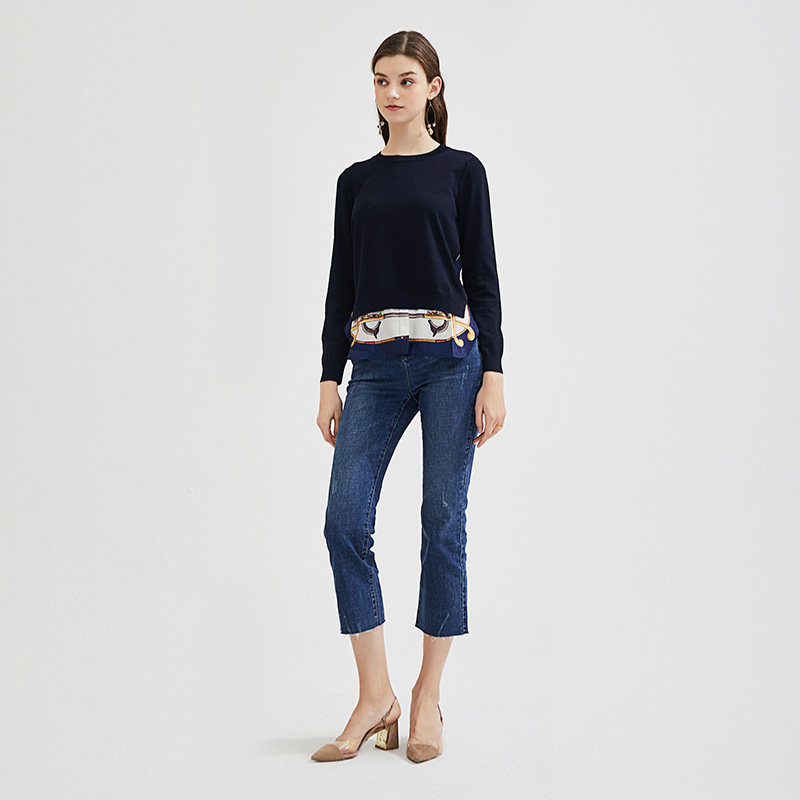 水云间深蓝2020夏季新款直筒牛仔裤 sedate牛仔裤