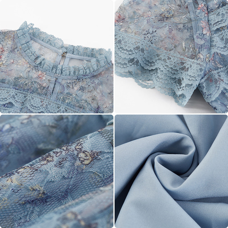 水云间2022夏季新款短袖蕾丝连衣裙 sedate连衣裙