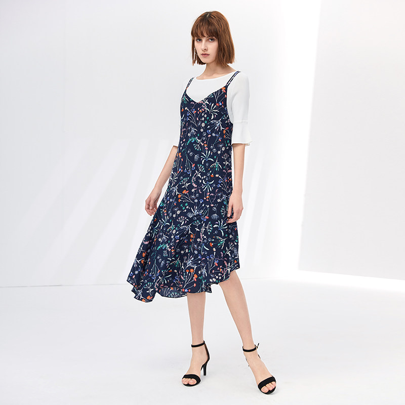 水云间碎花夏季新款气质针织吊带裙 sedate连衣裙