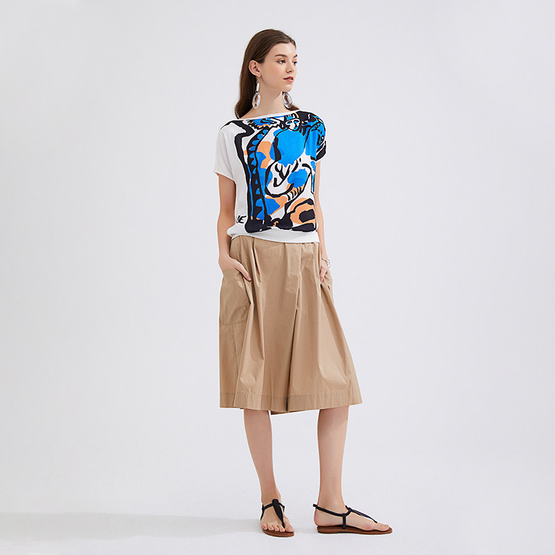 水云间一字领印花毛针织衫2020 sedate毛针织衫