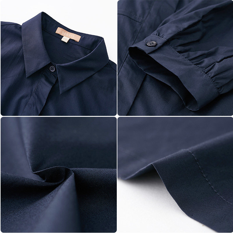 水云间纯棉polo领衬衫风衣女中长款 sedate风衣