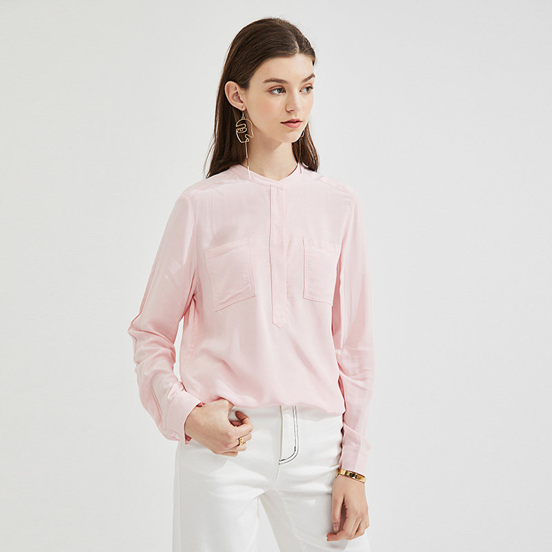 水云间纯色立领2020春季新款衬衫 sedate衬衫