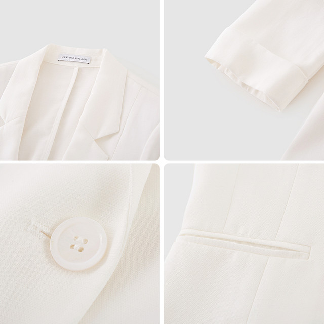 Shuiyunjian ແມ່ຍິງ Tencel Linen ສາມໄຕມາດ sleeve suit