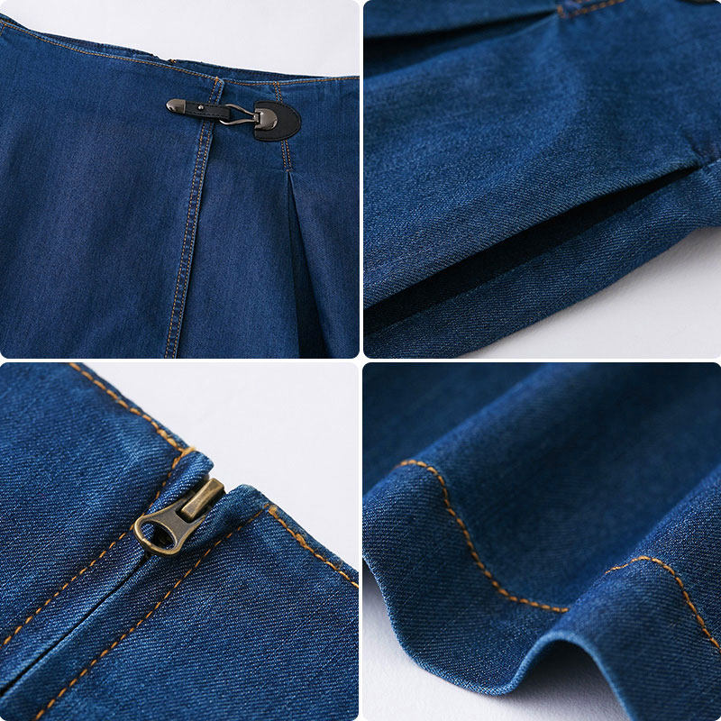 水云间收腰牛仔裙蓝色夏季a字裙 sedate半身裙