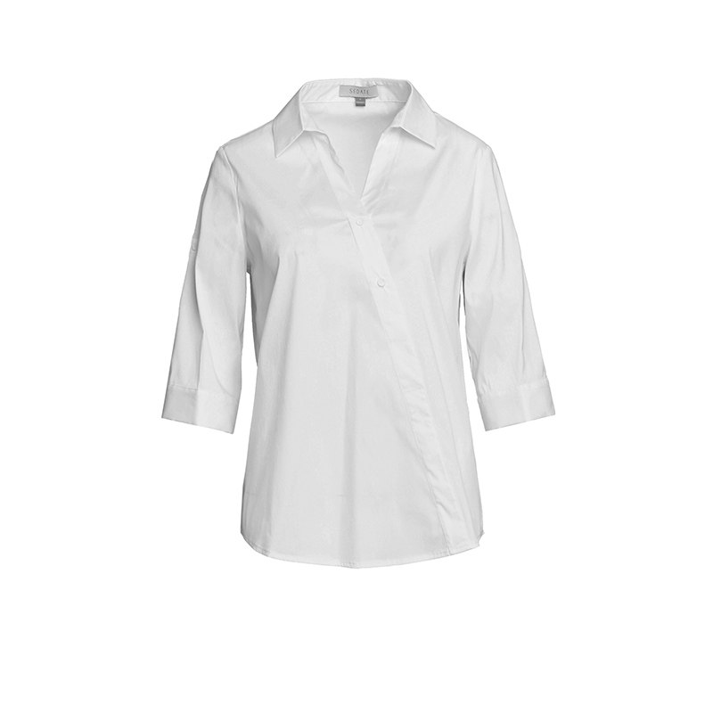 水云间夏季新款通勤v领职业白衬衣 sedate衬衫