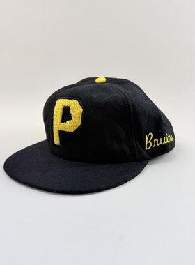 OFFICIAL LEAGUE羊毛P字母毛巾绣平檐帽 Bruins复古学院风棒球帽