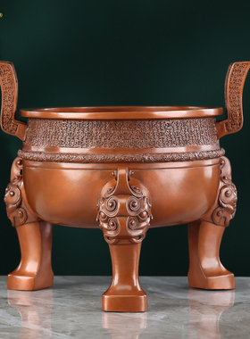 紫铜楚大鼎摆件新中式客厅办公室