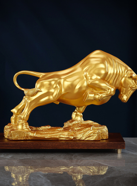 黄铜摆件开拓牛气冲天玄关