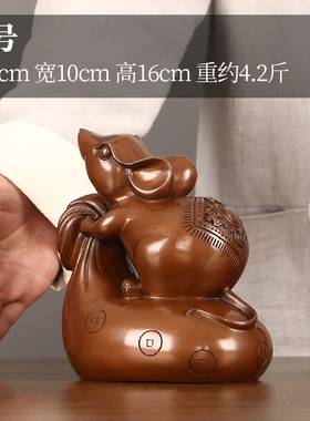 纯铜布袋鼠摆件中式客厅