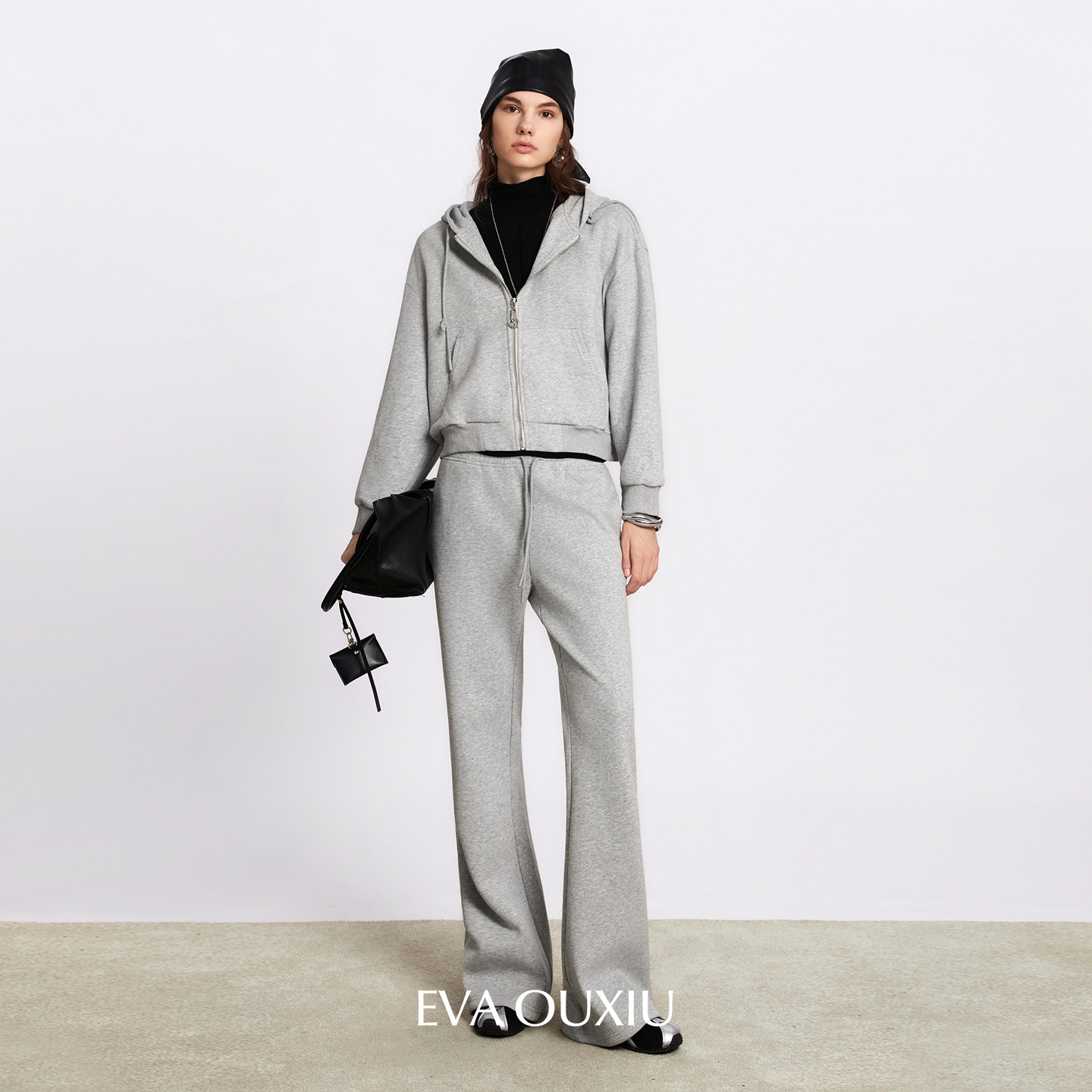 EVAOUXIU【精选】运动休闲套装女卫衣外套微喇裤cleanfit连帽衫潮,淘宝优惠券,粉丝福利购,淘宝优惠卷