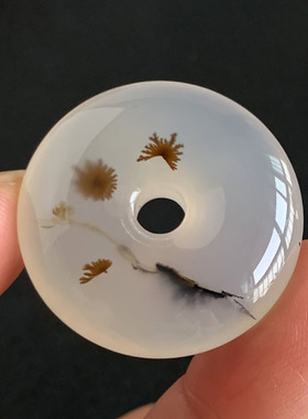 天然玉髓平安扣吊坠毛衣链