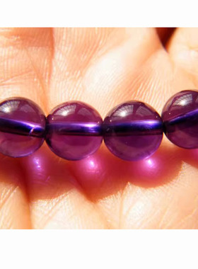 紫水晶手链紫晶紫罗兰深紫真品