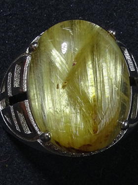 水玉冰魄天然钛晶戒指金发晶顺发