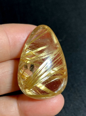 天然钛晶吊坠金发晶水晶项链实物