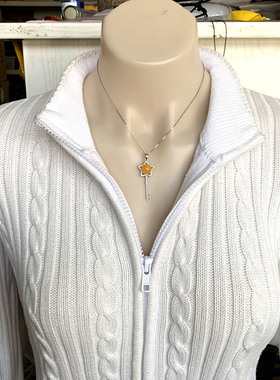 天然蜜蜡吊坠琥珀银镶嵌送证书