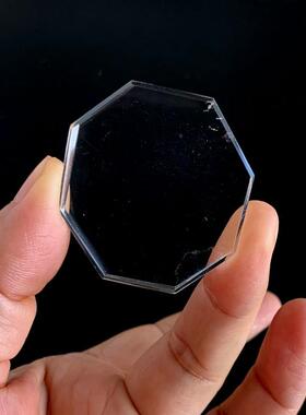 天然白水晶八角吊坠项坠八边八卦