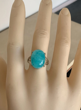 天然原石天河石戒指镶嵌